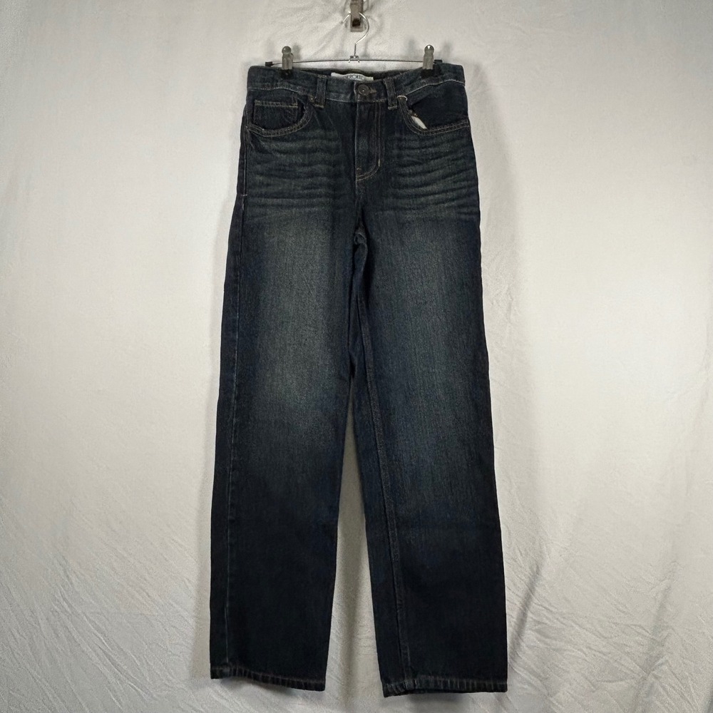 Cherokee Straight Fit Jeans Youth 14 Dark Wash Whiskered Denim Pants